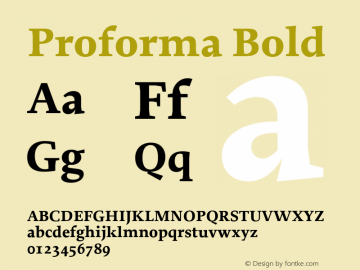 Proforma Bold 001.000 Font Sample