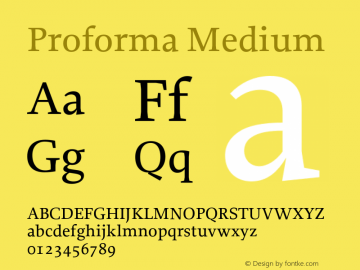 Proforma Medium 001.000 Font Sample