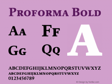 Proforma Bold 001.000 Font Sample
