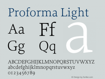 Proforma Light 001.000 Font Sample