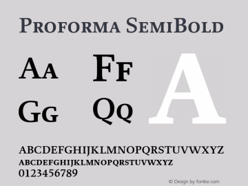 Proforma SemiBold 001.000 Font Sample