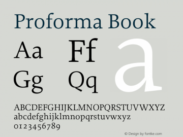 Proforma Book 001.000 Font Sample