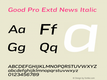 Good Pro Extd News Italic Version 7.60图片样张