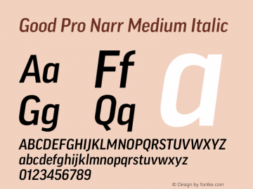 Good Pro Narr Medium Italic Version 7.60图片样张