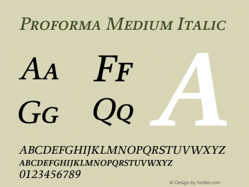 Proforma Medium Italic 001.000图片样张