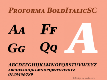 Proforma BoldItalicSC Macromedia Fontographer 4.1.3 12/02/2005图片样张