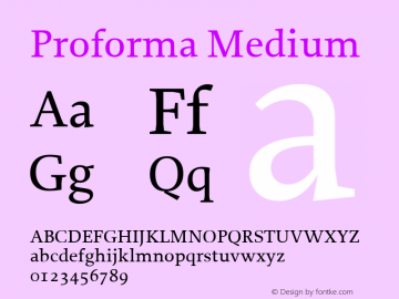 Proforma Medium Macromedia Fontographer 4.1.3 12/02/2005 Font Sample