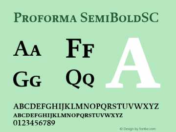 Proforma SemiBoldSC Macromedia Fontographer 4.1.3 12/02/2005图片样张