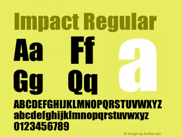 Impact Version 5.11;February 25, 2021;FontCreator 13.0.0.2675 64-bit图片样张