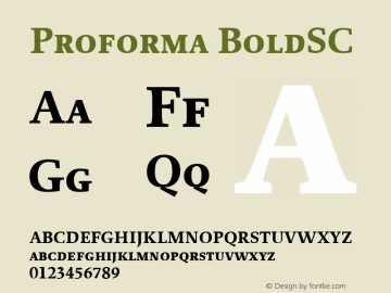 Proforma BoldSC Macromedia Fontographer 4.1.3 12/02/2005图片样张