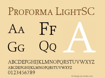 Proforma LightSC Macromedia Fontographer 4.1.3 12/02/2005 Font Sample
