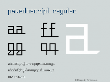 Psuedoscript Regular Version 1.0 Font Sample