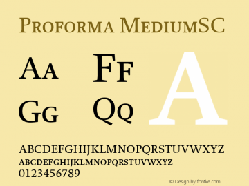 Proforma MediumSC Macromedia Fontographer 4.1.3 12/02/2005 Font Sample