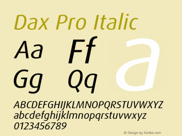 Dax Pro Italic Version 7.504; 2017; Build 1027图片样张