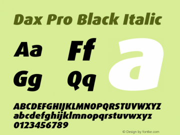 Dax Pro Black Italic Version 7.504; 2017; Build 1028图片样张