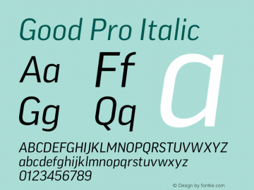 Good Pro Italic Version 7.60图片样张