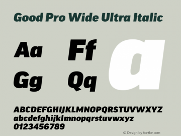 Good Pro Wide Ultra Italic Version 7.60图片样张