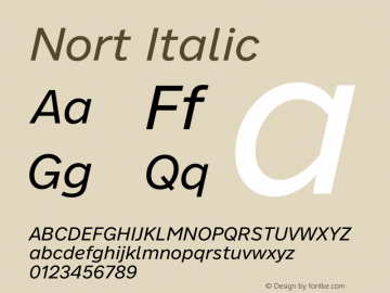 Nort Italic Version 7.70图片样张