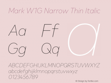 Mark W1G Narrow Thin Italic Version 1.00, build 8, g2.6.4 b1272, s3图片样张