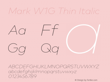 Mark W1G Thin Italic Version 1.00, build 8, g2.6.4 b1272, s3图片样张