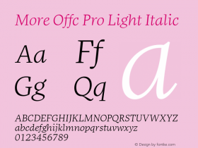 More Offc Pro Light Italic Version 7.504; 2010; Build 1021图片样张