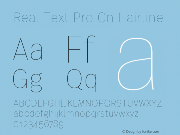 Real Text Pro Cn Hairline Version 1.00图片样张