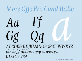 More Offc Pro Cond Italic Version 7.504; 2010; Build 1021图片样张