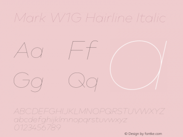 Mark W1G Hairline Italic Version 1.00, build 8, g2.6.4 b1272, s3图片样张
