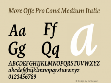 More Offc Pro Cond Medium Italic Version 7.504; 2010; Build 1021图片样张