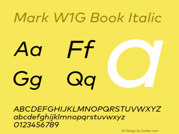 Mark W1G Book Italic Version 1.00, build 8, g2.6.4 b1272, s3图片样张