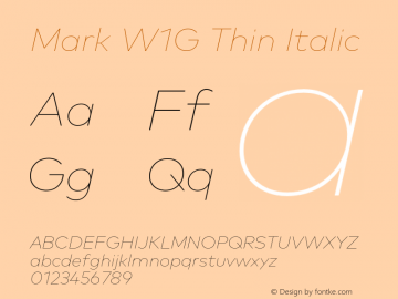 Mark W1G Thin Italic Version 1.00, build 8, g2.6.4 b1272, s3图片样张