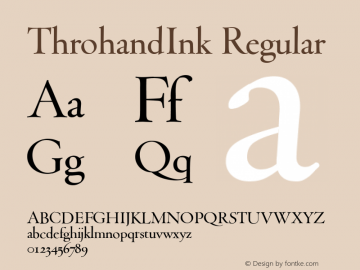 ThrohandInk Regular Version 001.000 Font Sample