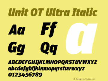 Unit OT Ultra Italic Version 7.600, build 1027, FoPs, FL 5.04图片样张