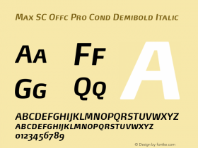 Max SC Offc Pro Cond Demibold Italic Version 7.504; 2014; Build 1021图片样张