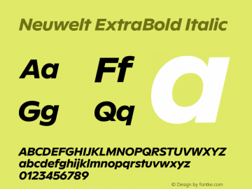 Neuwelt ExtraBold Italic Version 1.00, build 19, g2.6.2 b1235, s3图片样张