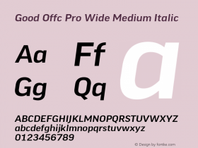 Good Offc Pro Wide Medium Italic Version 7.504; 2010; Build 1021图片样张