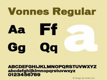 Vonnes Regular Version 001.000 Font Sample