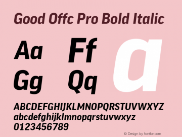 Good Offc Pro Bold Italic Version 7.504; 2010; Build 1023图片样张