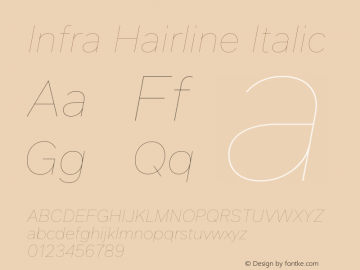 Infra Hairline Italic Version 1.00, build 10, g2.6.1 b1204, s3图片样张