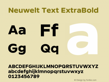 Neuwelt Text ExtraBold Version 1.00, build 19, g2.6.2 b1235, s3图片样张
