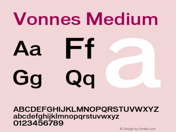 Vonnes Medium 001.000 Font Sample