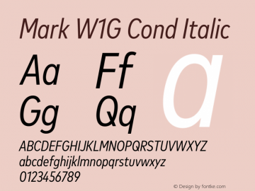 Mark W1G Cond Italic Version 1.00, build 9, g2.6.4 b1272, s3图片样张