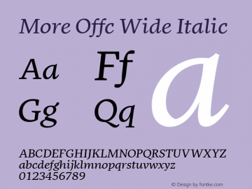 More Offc Wide Italic Version 7.504; 2010; Build 1020图片样张