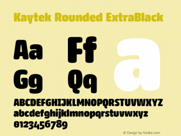 Kaytek Rounded ExtraBlack Version 1.00图片样张