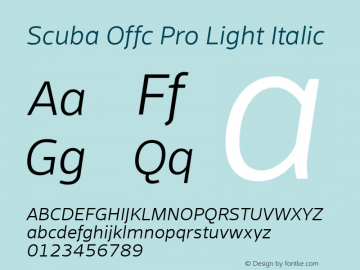 Scuba Offc Pro Light Italic Version 7.504; 2012; Build 1020图片样张