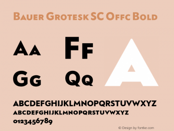 Bauer Grotesk SC Offc Bold Version 7.504; 2014; Build 1020图片样张