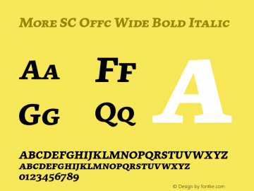 More SC Offc Wide Bold Italic Version 7.504; 2010; Build 1020图片样张