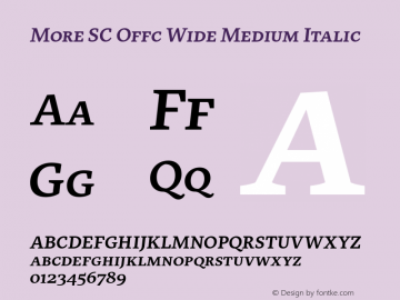 More SC Offc Wide Medium Italic Version 7.504; 2010; Build 1020图片样张