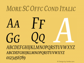 More SC Offc Cond Italic Version 7.504; 2010; Build 1020图片样张