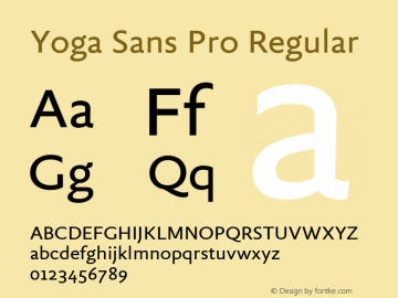 Yoga Sans Pro Version 7.600, build 1028, FoPs, FL 5.04图片样张